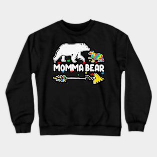 Momma Bear Autism Awareness Gift for Birthday, Mother's Day, Thanksgiving, Christmas Crewneck Sweatshirt